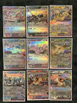 Prismatic Evolutions Surprise Box Stamped EX Promo Cards 9/9 Complete Set Raw NM - Image 1