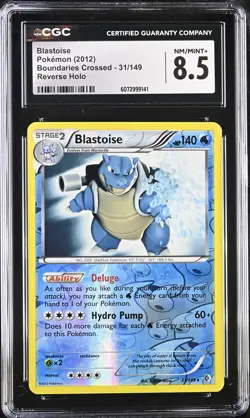 CGC 8.5 Blastoise 2012 Boundaries Crossed 31/149 Reverse Holo Pokemon Card - Image 1