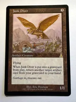 Signed Junk Diver MTG card Urza's Destiny artist Eric Peterson SOLD AS IS - Image 1