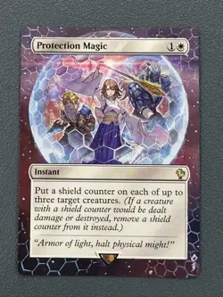 Protection Magic #24 MTG Final Fantasy Commander Hand Painted Altered Art Jeckho - Image 1