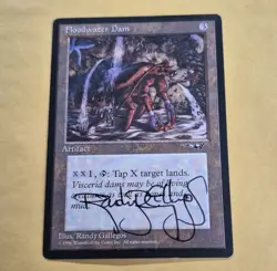 UNPLAYED SIGNED Alliances Floodwater Dam MTG Magic NM RANDY GALLEGOS EDH CUBE - Image 1