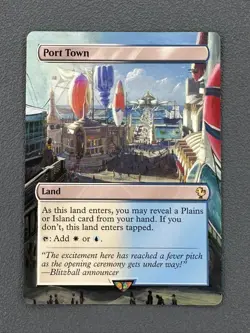 Port Town MTG Final Fantasy Commander Hand Painted Borderless Full Altered Art v - Image 1
