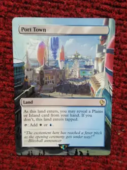 Port Town MTG Final Fantasy Commander Hand Painted Borderless Full Altered Art v - Image 2