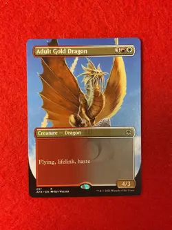 Adult Gold Dragon - Borderless - Adventures in the Forgotten Realms - Magic- MTG - Image 1
