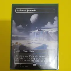 Magic: The Gathering Hallowed Fountain Unfinity Land — Plains Island #277 Rare - Image 1