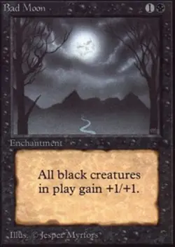 MTG Bad Moon, Unlimited, Heavily Played, English - Image 1