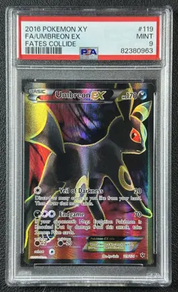 UMBREON EX PSA 9 2016 POKEMON XY FATES COLLIDE #119/124 RARE FULL ART FA 963 - Image 1