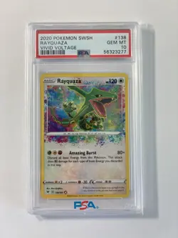 2020 Pokemon SWSH Vivid Voltage #138 Rayquaza Amazing Rare PSA 10 Gem Mint - Image 1