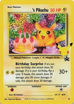 Pokemon ______'s Pikachu Celebrations: Classic Collection #24/53 NM - Image 1