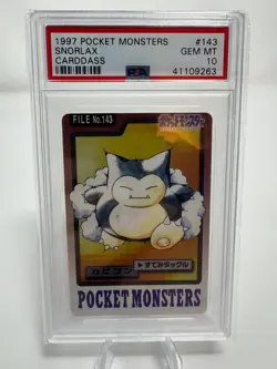 Snorlax Pokemon 1997 Bandai Carddass Japanese #143 PSA 10 Gem Mint - Image 1