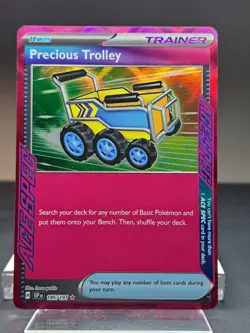 Pokemon TCG Trainer Precious Trolley 185/191 Ace Spec Holo Sv08: Surging Sparks - Image 1