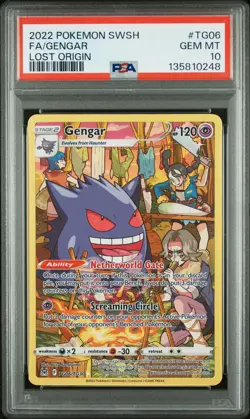 2022 Pokemon Lost Origin Gengar Full Art #TG06 GEM MT PSA 10 Trainer Gallery - Image 1