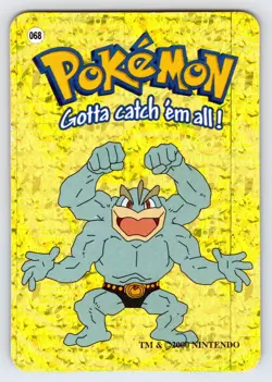 Machamp #68 Pokemon Vending Prism Holo Sticker Card Nintendo Authentic - Nm/Vlp - Image 1