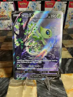 Pokemon TCG Celebi v 245/264 Fusion Strike Alternate Art Rare Holo Card - Image 1