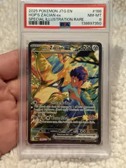 2025 POKEMON JOURNEY TOGETHER SPECIAL ILLUSTRATION RARE HOP'S ZACIAN EX PSA 8 - Image 1