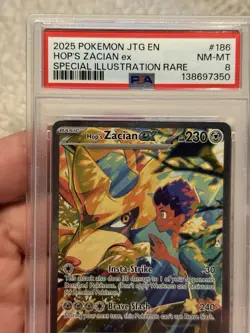2025 POKEMON JOURNEY TOGETHER SPECIAL ILLUSTRATION RARE HOP'S ZACIAN EX PSA 8 - Image 2