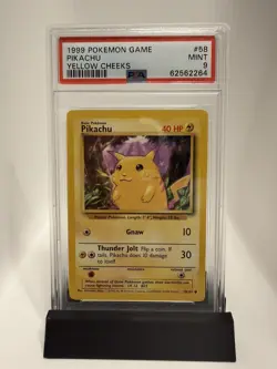 1999 Pokemon Base Set Unlimited Pikachu #58 Yellow Cheeks PSA 9 Mint - Image 1