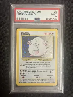 1999 POKEMON BASE SET UNLIMITED #3 CHANSEY-HOLO PSA 9 MINT 🥚 - Image 1