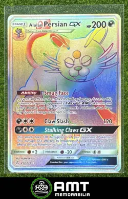 Alolan Persian 2019 Pokemon Sun & Moon Cosmic Eclipse #257/236 Rare Secret - Image 1