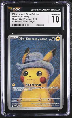 POKEMON CGC 10 2023 Pikachu with Grey Felt Hat SVP 085 Promo Van Gogh *7033 - Image 1