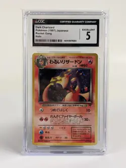 1997 Pokemon Dark Charizard Team Rocket Japanese Holo Rare #006 CGC 5 Card - Image 1