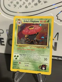 Pokemon TCG Erika's Vileplume Holo Rare Gym Heroes MP - Image 1