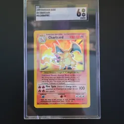 Pokemon Charizard Base Set Holo Rare SGC 6 004/102 - Image 1