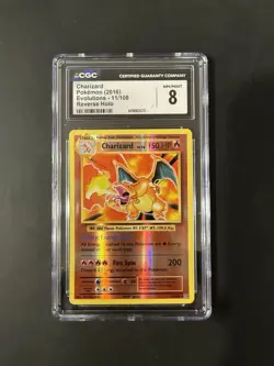 Pokemon TCG Charizard Evolutions Reverse Holo Ultra Rare Card 11/108 CGC Mint 8 - Image 1