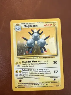 Magneton 9/130 Base Set 2 Unlimited Holo Rare Pokemon - Image 1