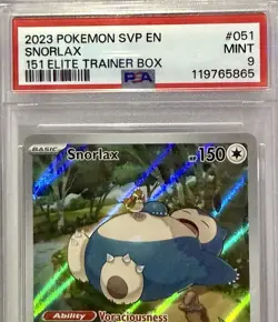2023 Pokemon Snorlax SVP 151 ETB Promo PSA 9 Mint Black Star - Image 5