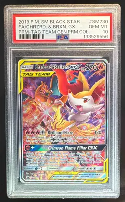 9556 Charizard & Braixen GX 2019 Pokemon Sun Moon Tag Team Promo #SM230 PSA 10 - Image 1