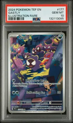 2024 Pokemon Temporal Forces Gastly #177 GEM MT PSA 10 Illustration Rare - Image 1