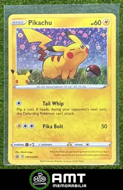 Pikachu 2021 Pokemon 25th Anniversary General Mills Promo #SWSH039 - Image 1