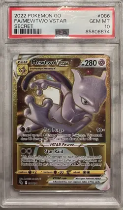 2022 PSA 10 Pokemon Go FA/MEWTWO VSTAR SECRET #086 - Image 1