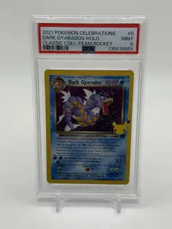 2021 POKEMON CELEBRATIONS CLASSIC COLL #8 DARK GYARADOS-HOLO PSA 9 - Image 1