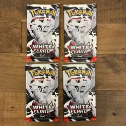 LOT OF (4) - Pokemon TCG Scarlet & Violet WHITE FLARE BOOSTER PACK(S) Sealed! - Image 1