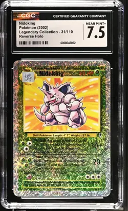 POKEMON CGC 7.5 Nidoking 31/110 Legendary Collection Reverse Holo *3052 - Image 1