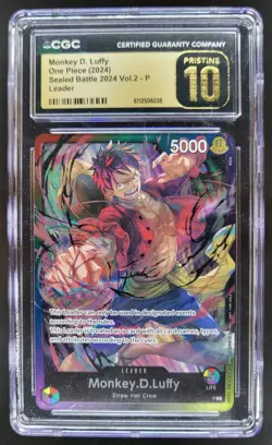 2024 ONE PIECE CCG MONKEY D. LUFFY LEADER CGC 10 PRISTINE A PT - Image 1