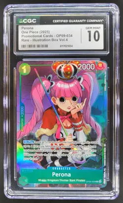 2025 ONE PIECE CCG PERONA RARE ILLUSTRATION BOX OP09-034 CGC 10 B PT - Image 1