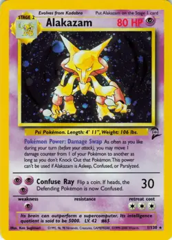 Alakazam 1/130 Base Set 2 2000 Pokemon Card Holo Rare 1/130 - Image 1