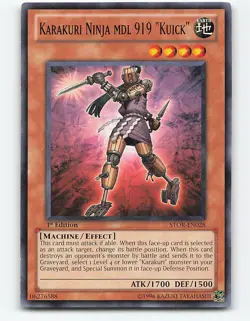 Karakuri Ninja mdl 919 "Kuick" #STOR-EN028 1st Edition Yugioh Card - Image 1