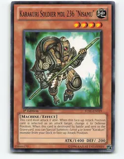 Karakuri Soldier mdl 236 Nisamu #STBL-EN019 1st Edition Yugioh Card - Image 1