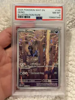 Pokemon Deino White Flare Illustration Rare Card 146/086 TCG PSA 8 - Image 1