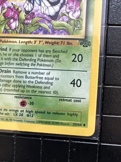 Pokemon Cards: Jungle 1st Edition Uncommon: Butterfree 33/64 - Image 5