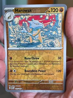 POKEMON MAROWAK #105/165 RARE REVERSE HOLO NM CARD SCARLET & VIIOLET 151 CARD - Image 1