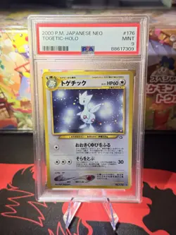 Pokemon #176 Togetic 2000 Neo Genesis Holo Rare Japanese Pokemon Card PSA 9 - Image 1