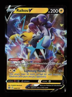 Raikou V 048/172 Ultra Rare Holo SWSH09: Brilliant Stars Pokemon Card - Image 1