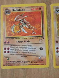 Vintage 1999 Kabutops Pokemon Cards Fossil Set Shellfish Holo 9/62 + Non-Holo R - Image 2