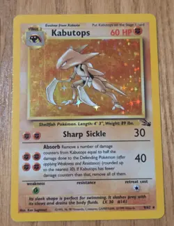 Vintage 1999 Kabutops Pokemon Cards Fossil Set Shellfish Holo 9/62 + Non-Holo R - Image 3