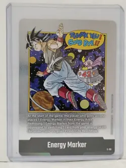 Bandai Dragon Ball Super Card Game Energy Marker Son Goku Majin Buu E-90 Foil - Image 1